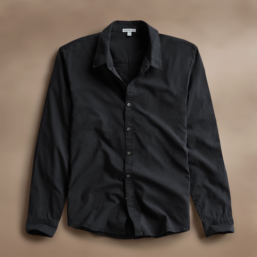 James Perse standard classic black button down shirt